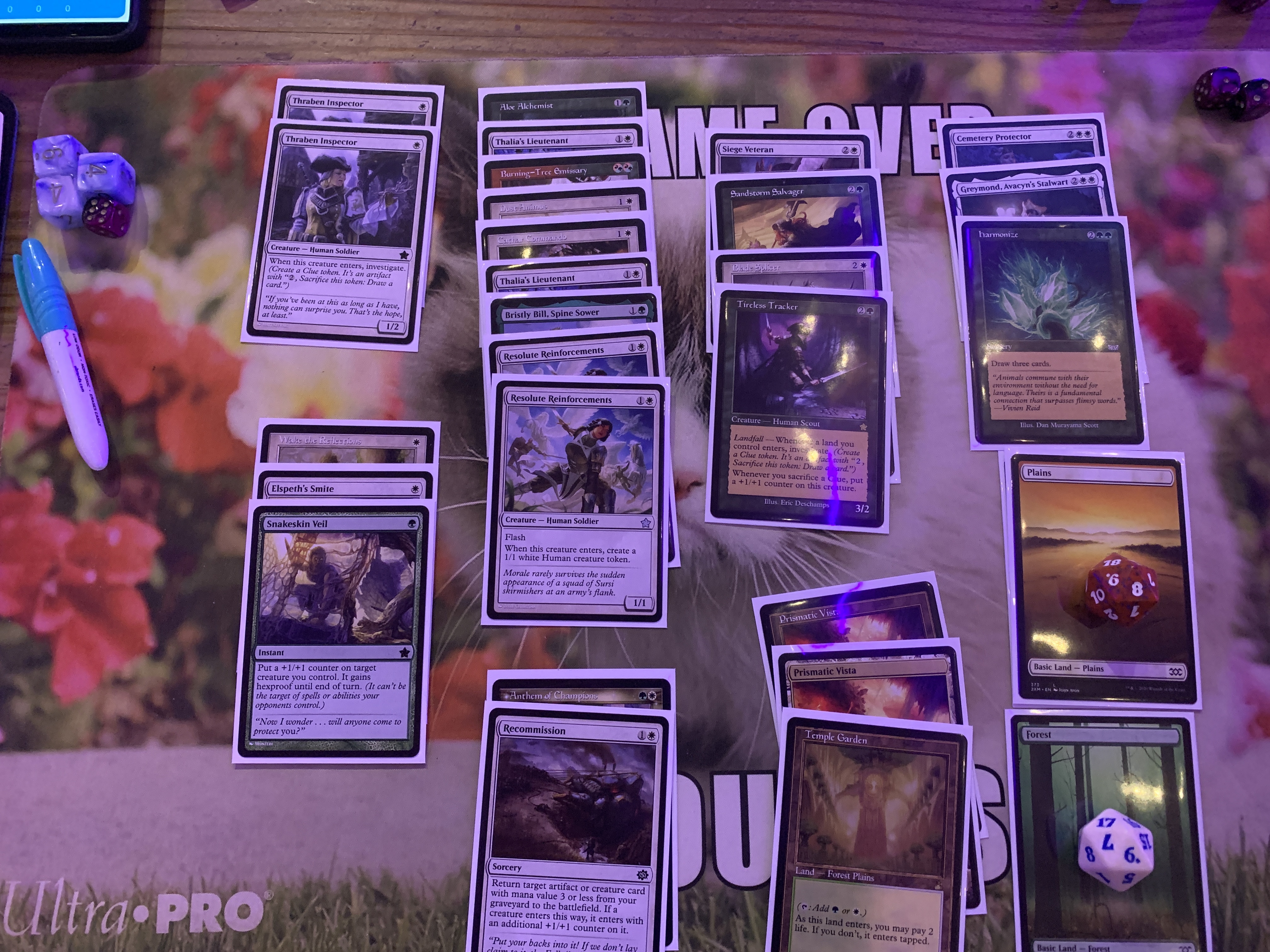 A deck picture of a GW humans deck.