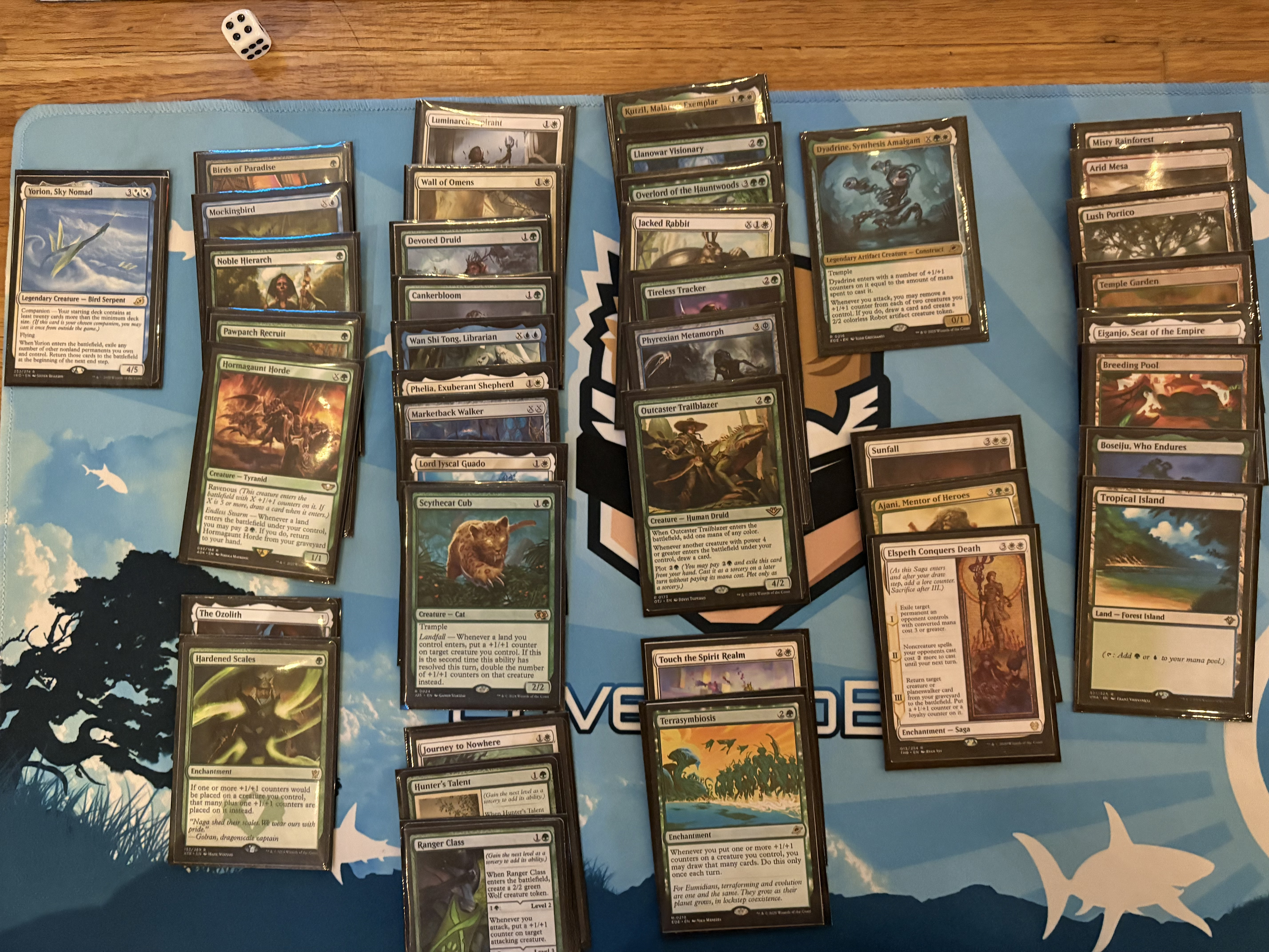 A deck picture of a Bant counters deck with Yorion.