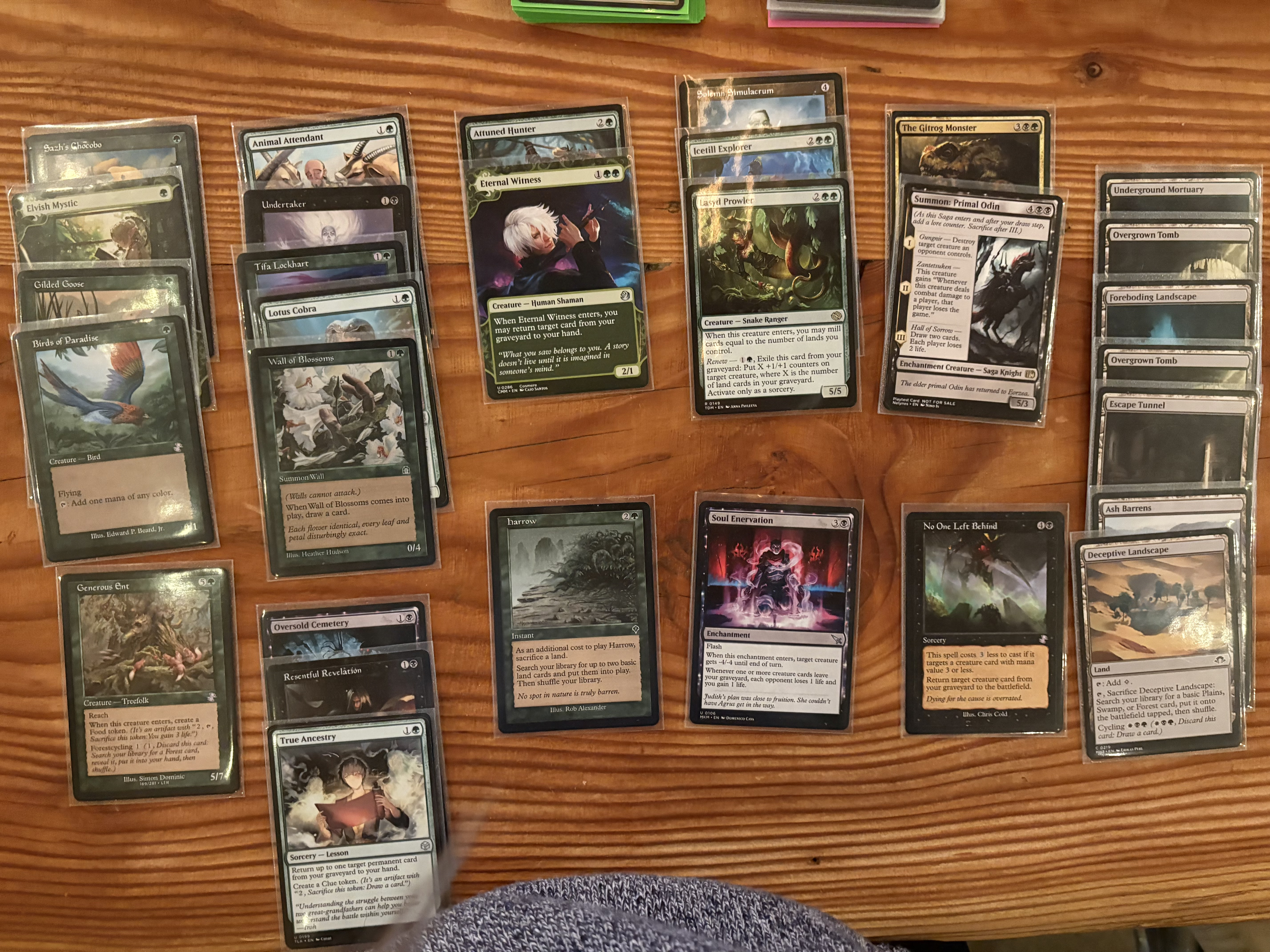 A deck picture of a Golgari lands/recursion deck.