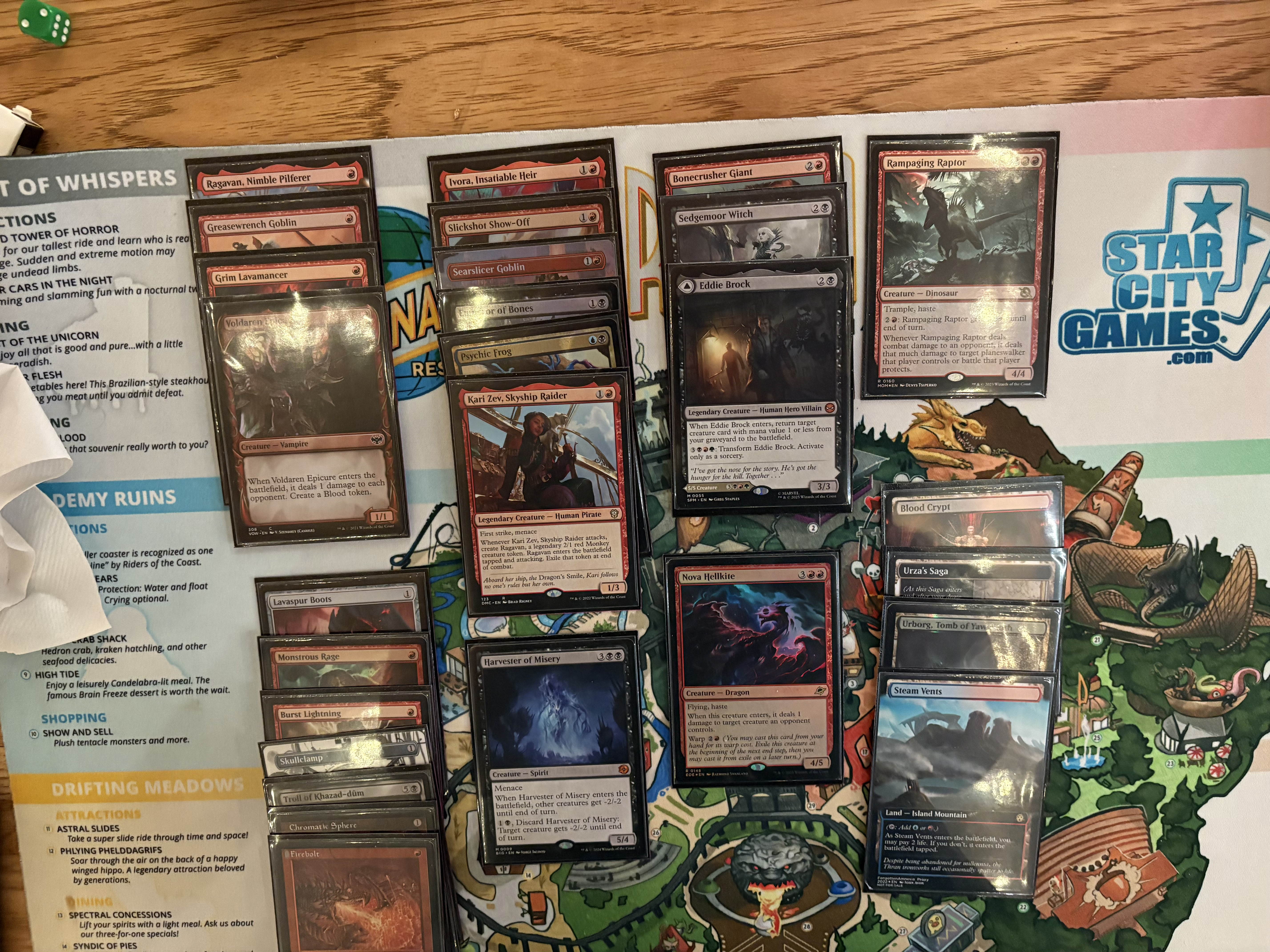 A deck picture of a Rakdos aggro deck.