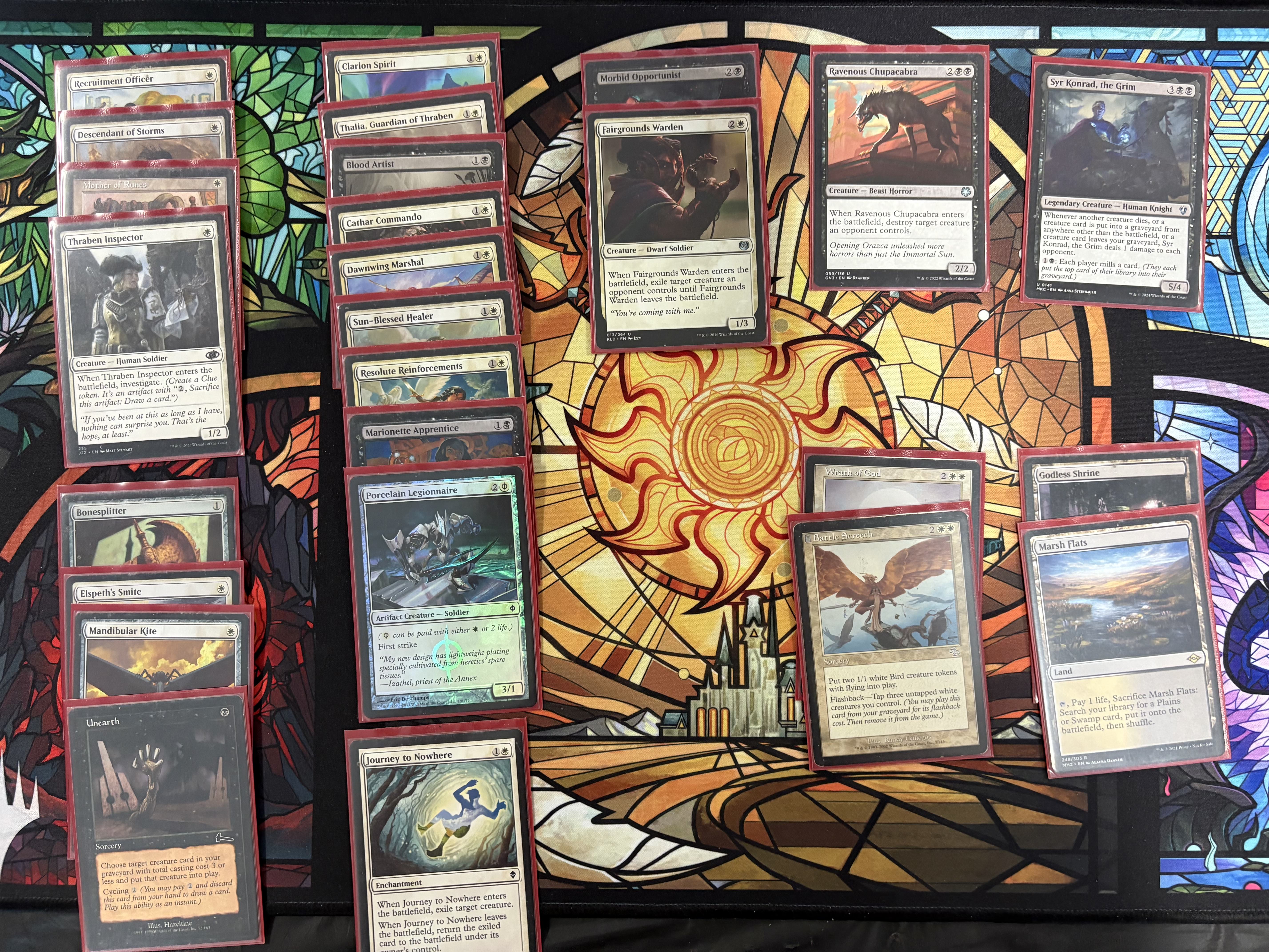 A deck picture of an Orzhov token aristocrats aggro deck.