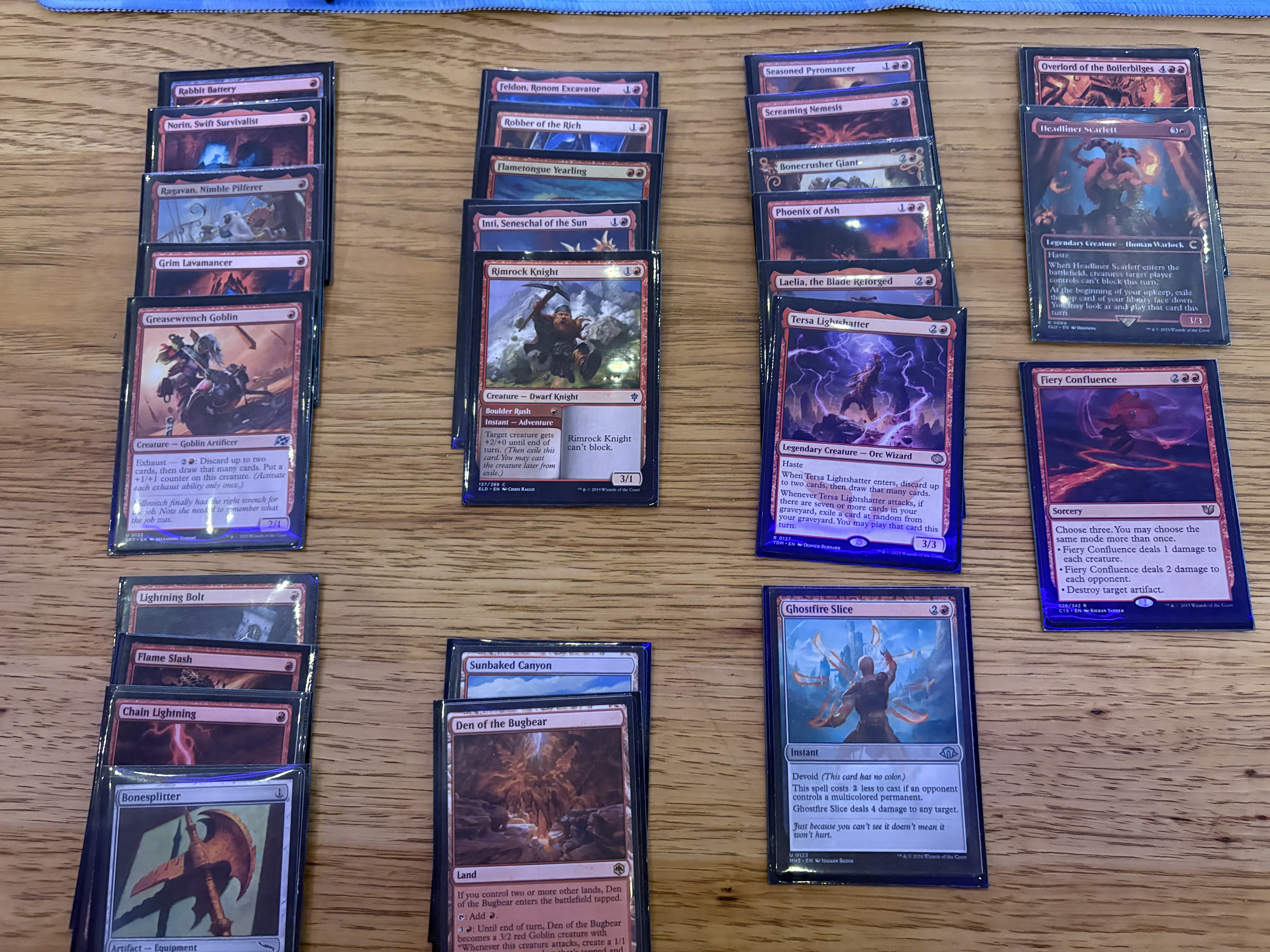 A deck picture of a red deck wins deck.