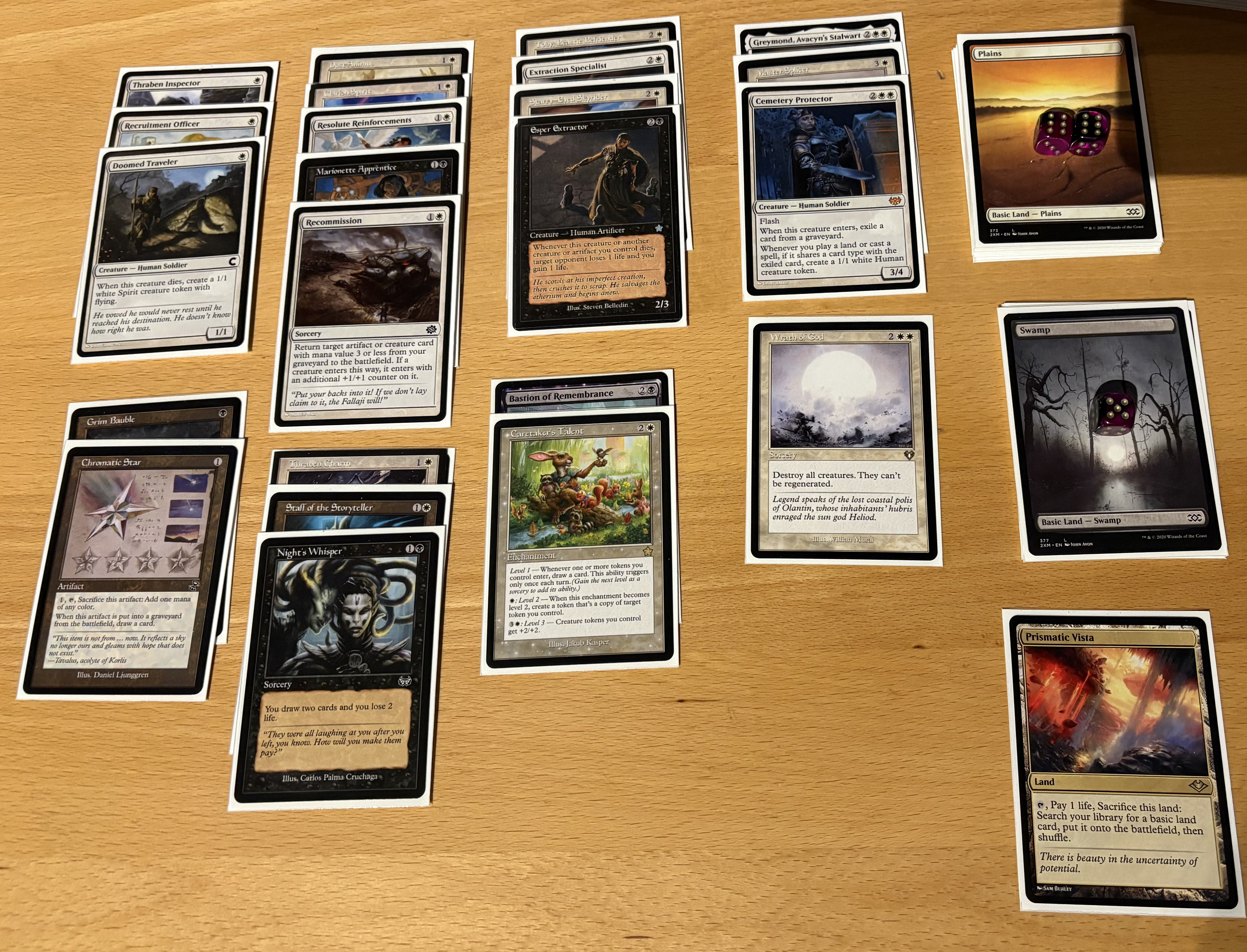 A deck picture of an Orzhov artistocrats deck with Humans synergy.